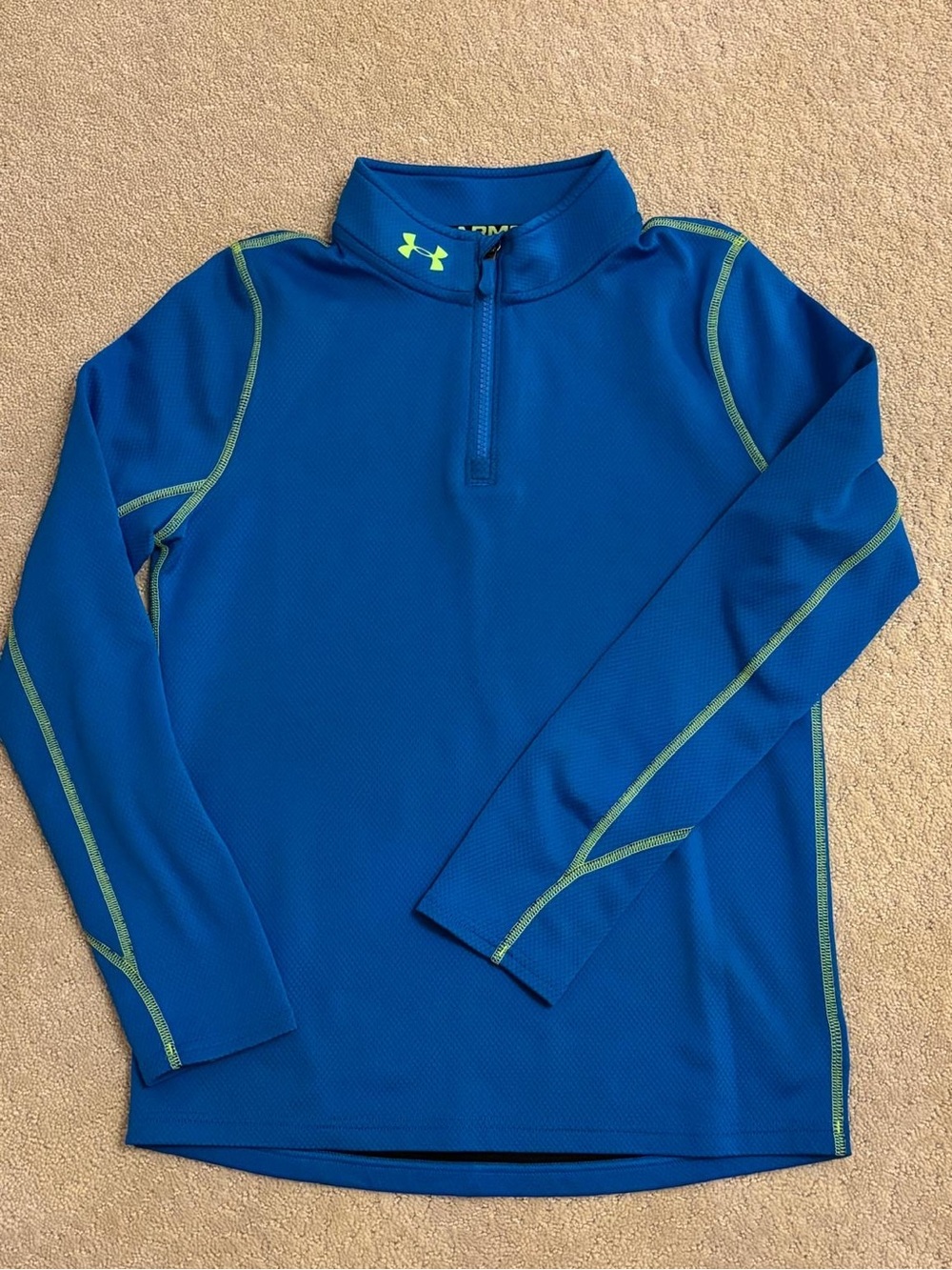 Under Armour Youth Boys Blue Long Sleeve Quarter-Zip Top with
